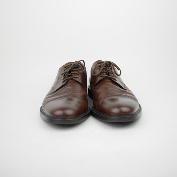 JOHNSTON & MURPHY Men\'s 10 - Brown leather Oxford Dress Shoes cap toe business main image 6